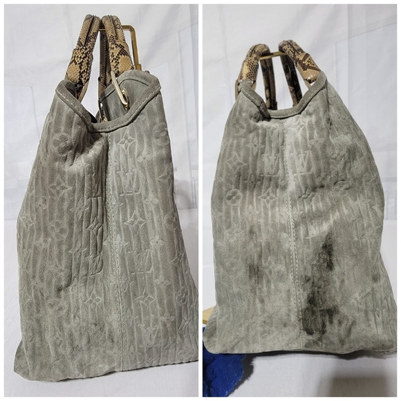 SOLD***Authentic Louis Vuitton Limited Edition Whisper Bag Monogram Suede & Pyt… - Picture 7 of 13